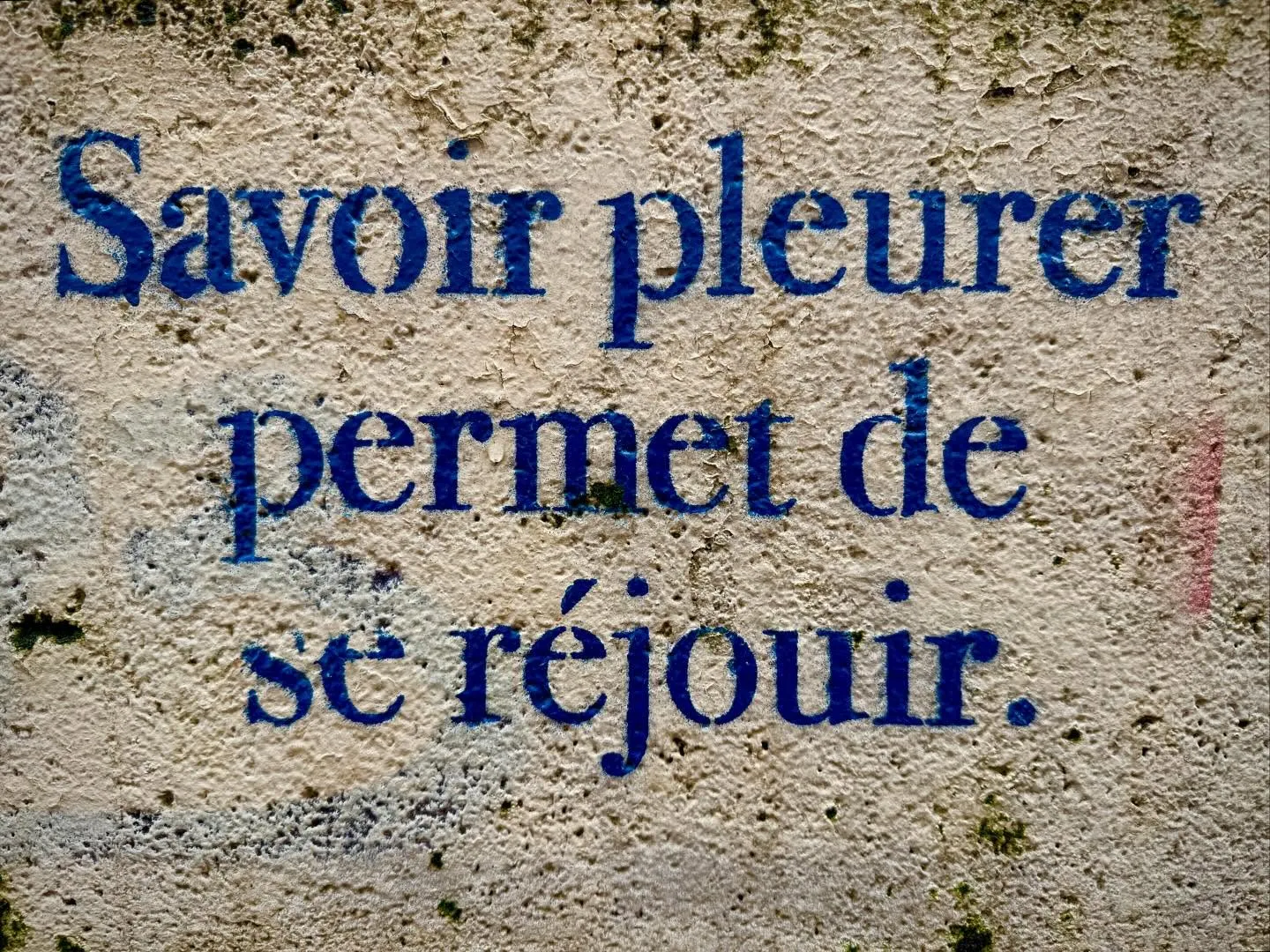 Savoir pleurer permet de se réjouir