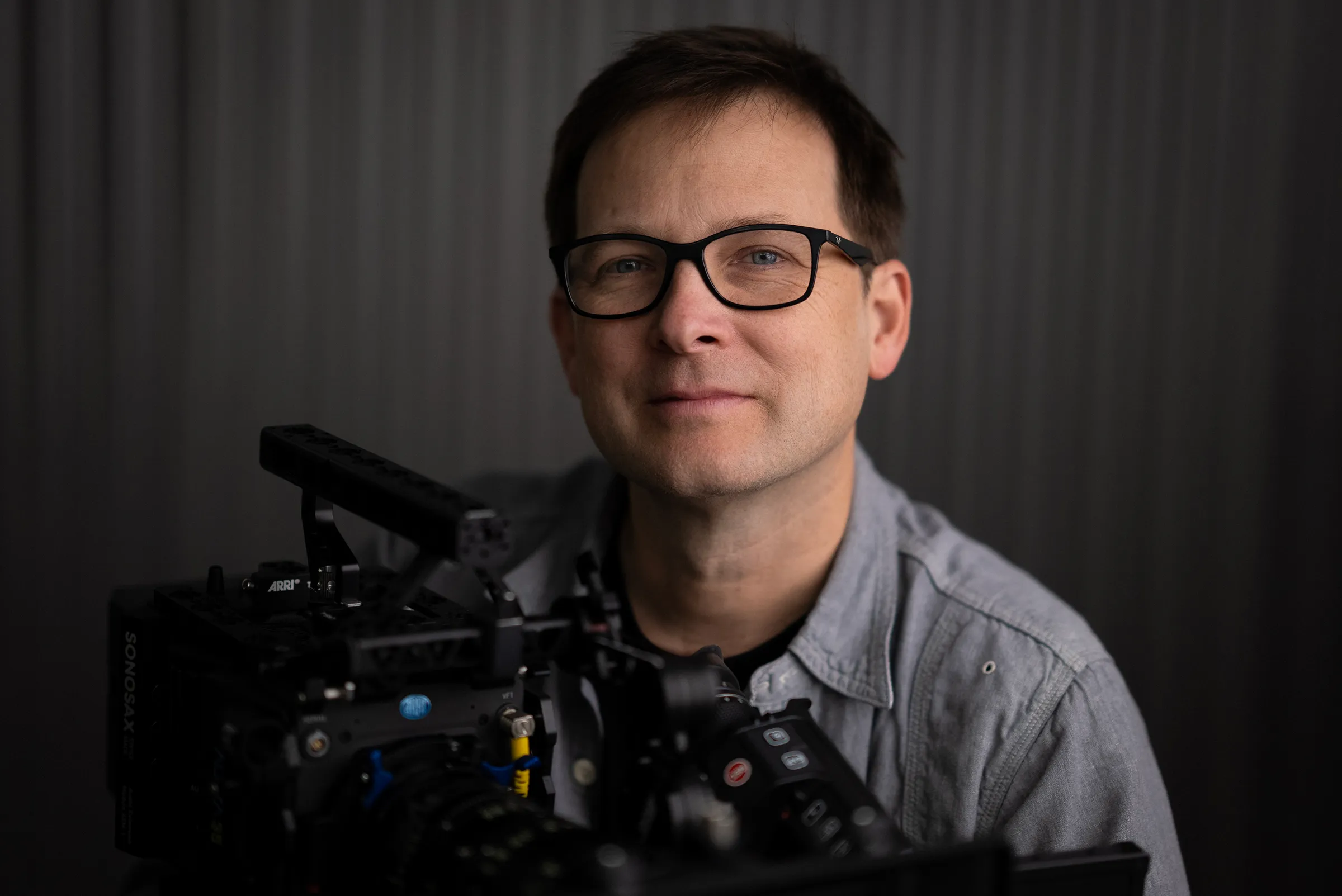 John Tipton behind an ARRI Alexa 35 camera